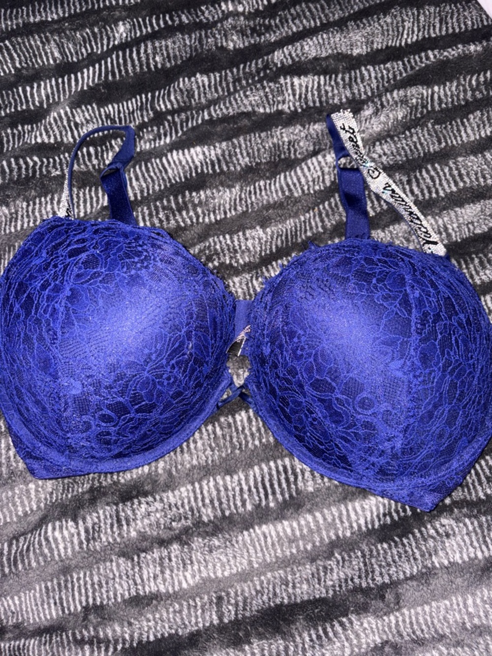 Victorias Secret Royal Blue Lace Push-Up Bra